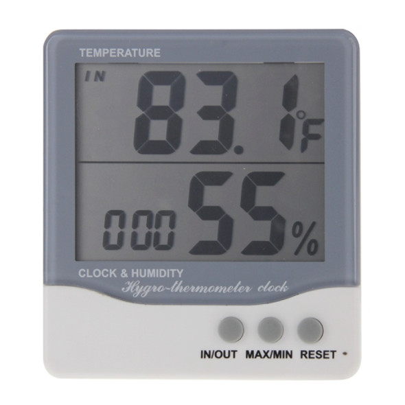 THC-08 Outdoor / Indoor LCD Digital Electronic Thermometer Hygrometer Alarm Clock(Grey)