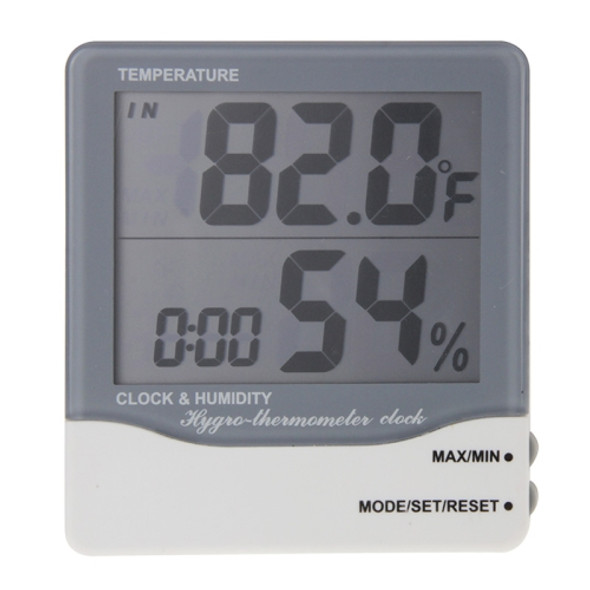 THC-03A Outdoor / Indoor LCD Digital Electronic Thermometer Hygrometer Alarm Clock(Grey)
