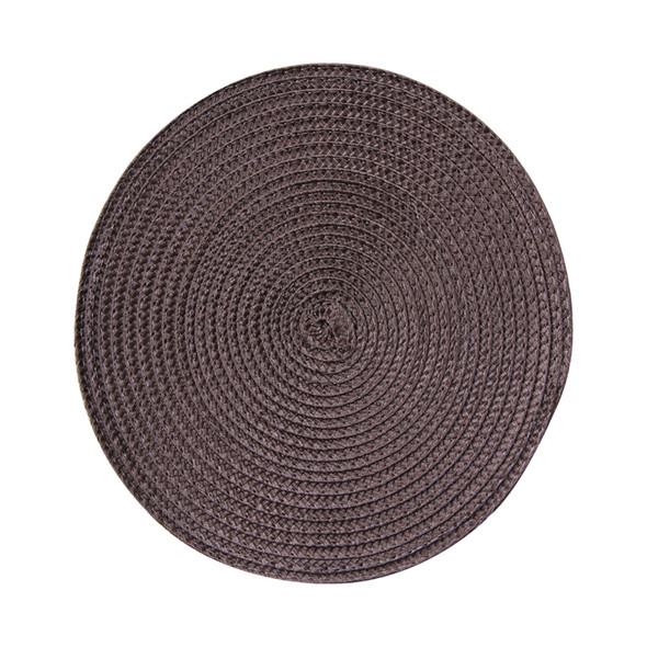 PP Environmentally Friendly Hand-woven Placemat Insulation Mat Decoration, Size:38cm(Red-brown)