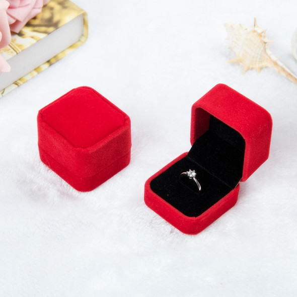 3 PCS Wedding Jewelry Accessories Squre Velvet Jewelry Box Jewelry Display Case Gift Boxes Ring Earrings Box(Red)