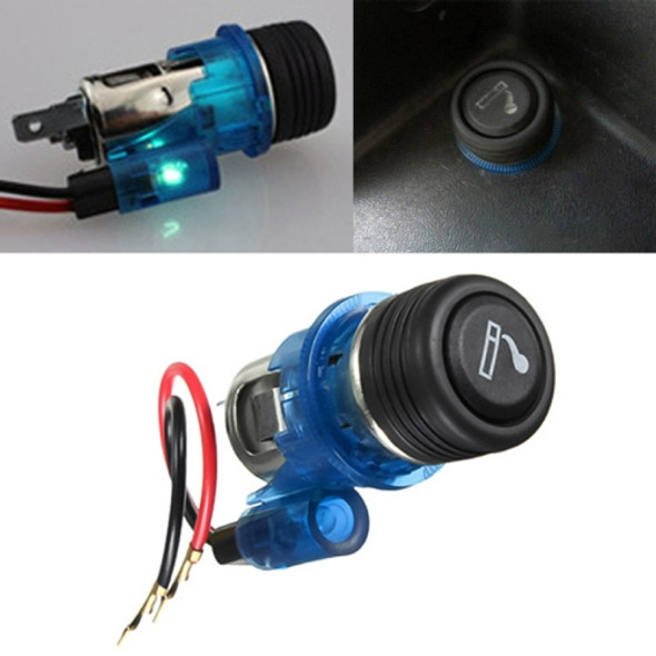 Car 10A 12V European Standard Cigarette Lighter Full Assembly with Light (Blue)