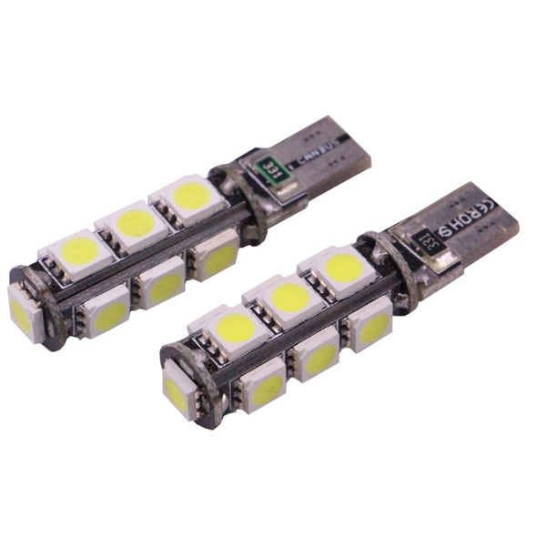 2 PCS T10 2.5W White 13 LED 5050 SMD CANBUS Car Signal Light Bulb