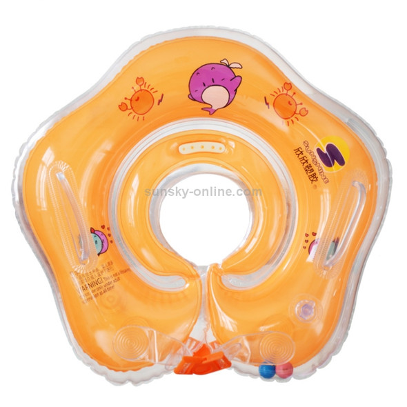 Circle Shaped Inflatable Baby Children Swimming Neck Ring(Orange)