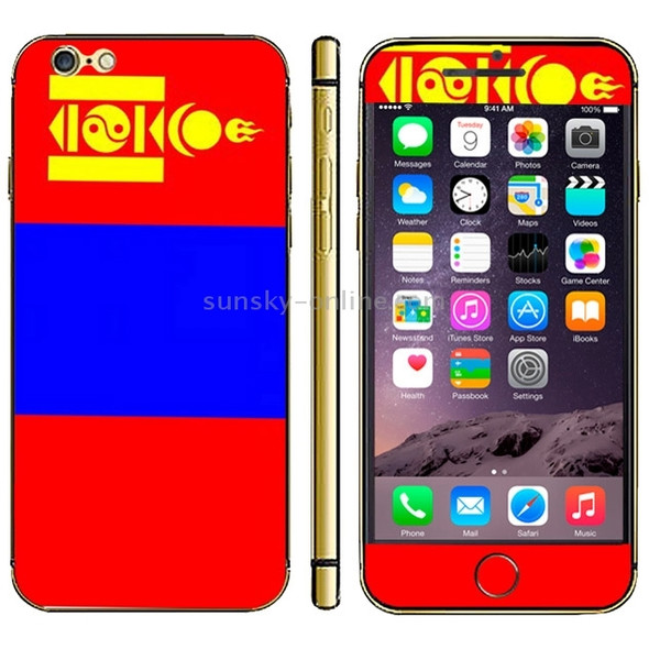 Mongolian Flag Pattern Mobile Phone Decal Stickers for iPhone 6 Plus & 6S Plus