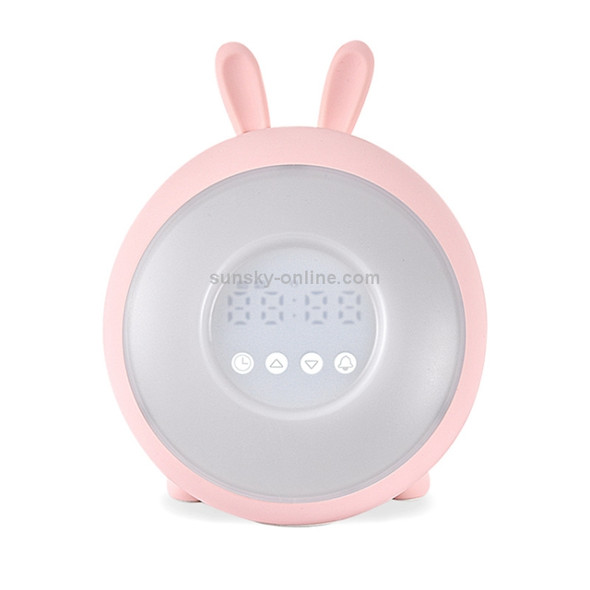 Creative Cartoon Rabbit Shape Digital LED Smart USB Charging Children Alarm Clock(Pink)