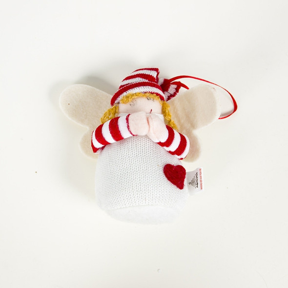 2 PCS Christmas Cloth Santa Snowman Doll Pendant(White Angel )