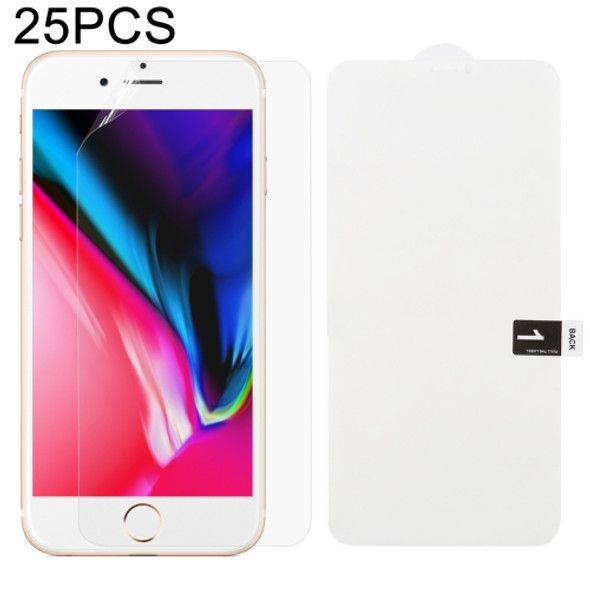 25 PCS Soft Hydrogel Film Full Cover Front Protector with Alcohol Cotton + Scratch Card for iPhone 7 Plus / 8 Plus