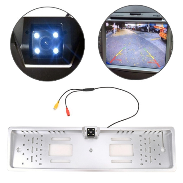 JX-9488 720x540 Effective Pixel NTSC 60HZ CMOS II Universal Waterproof Car Rear View Backup Camera with 2W 80LM 5000K White Light 4LED Lamp, DC 12V, Wire Length: 4m(Silver)