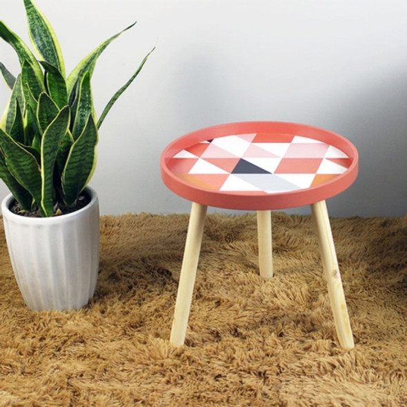 Modern Small Fresh Coffee Tables Creative Wood Round Tables Home Decoration Accessories(Orange)