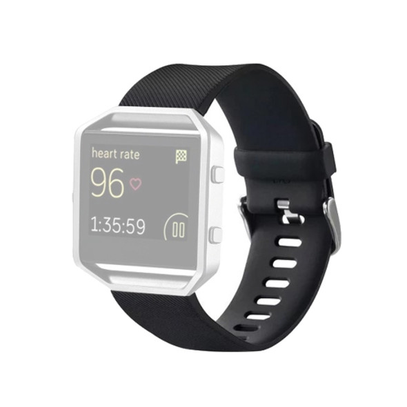 For Fitbit Blaze Watch Oblique Texture Silicone Watchband, Large Size, Length: 17-20cm(Black)