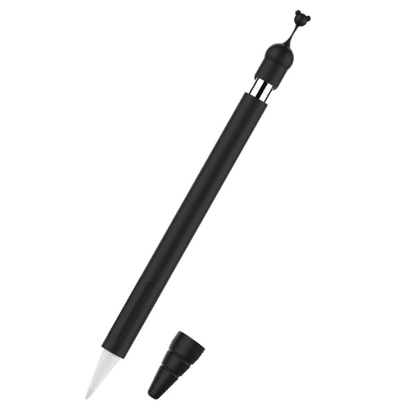 Anti-lost Cap Silicone Protective Cover for Apple Pencil 1(Black)