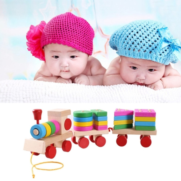 Wooden Train Shape Building Blocks Toy Baby Early Learning Training Toy