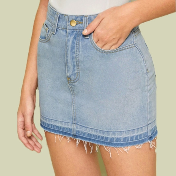 Denim Bag Hip Skirt (Baby Blue_XL)