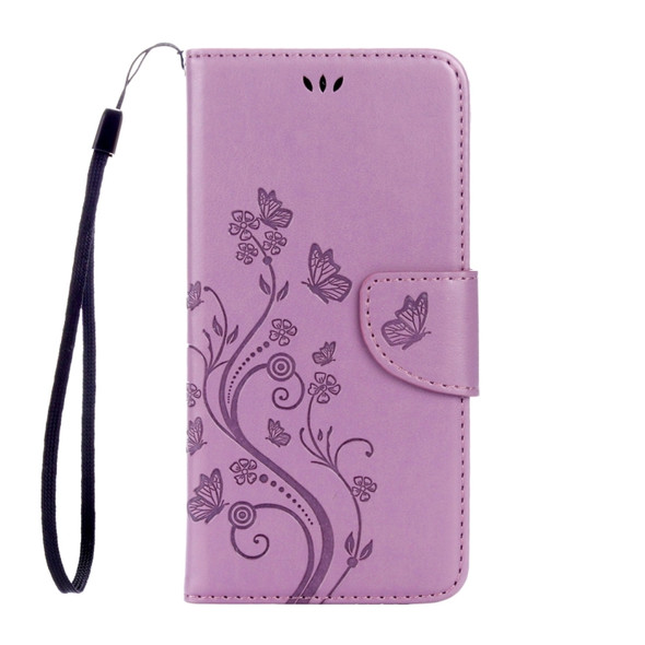 For Google Pixel Butterflies Love Flowers Embossing Horizontal Flip Leather Case with Holder & Card Slots & Wallet & Lanyard(Light Purple)