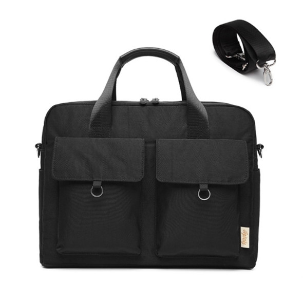 Laptop Bag Double Pocket Single Shoulder Bag, Size: 13.3 Inches (Black)