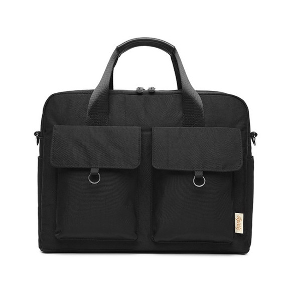 Laptop Bag Double Pocket Single Shoulder Bag, Size: 14 Inches (Black)