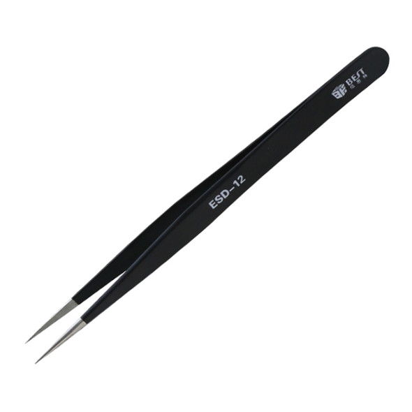 BEST BST-12 Precision Anti-static ESD Stainless Steel Tweezers