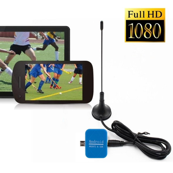For Android Phones USB Dongle SDR+R820T2 DVB-T SDR TV Tuner Radio Receiver HOT (Blue)