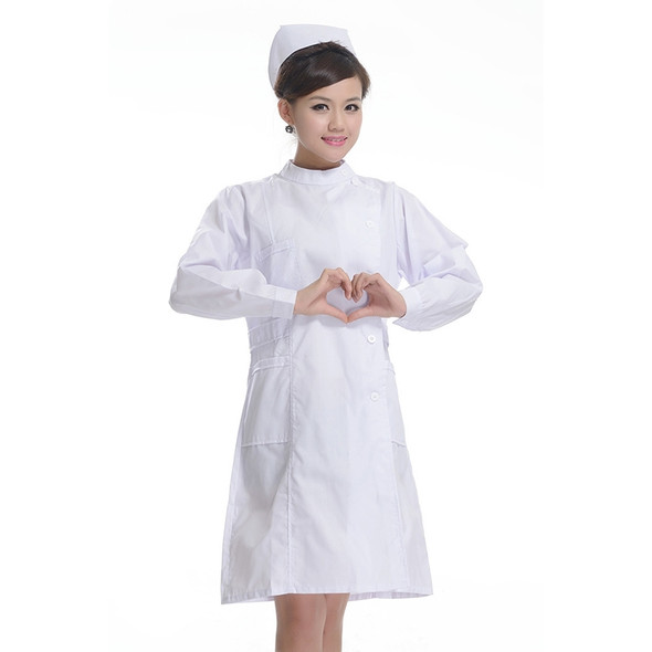 Drugstore Working Clothes Long Sleeve Female Nurse Uniform, Size: M, Height: 162-170cm(White)