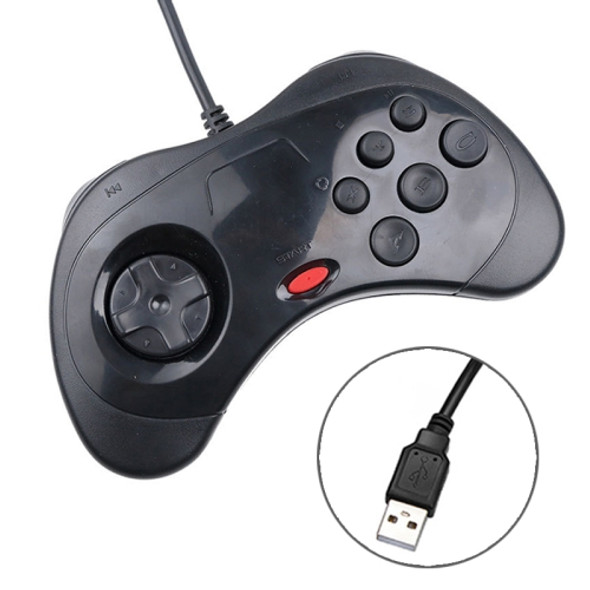 USB Computer Game Handle Controller for Sega Saturn (Black)