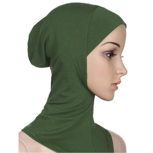 Autumn and Winter Ladies Solid Color Scarf Hooded Modal Headscarf Cap, Size:45 x 43cm(Army Green)
