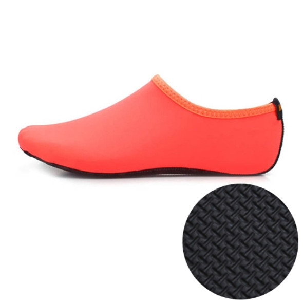 3mm Non-slip Rubber Embossing Texture Sole Solid Color Diving Shoes and Socks, One Pair, Size:M(Orange)