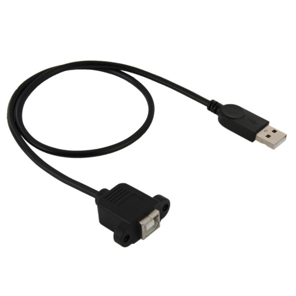 USB 2.0 Male to USB 2.0 Type-B Female Printer / Scanner Adapter Cable for HP, Dell, Epson, Length: 50cm(Black)