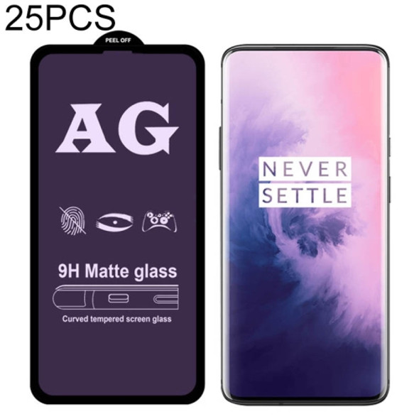 25 PCS AG Matte Anti Blue Light Full Cover Tempered Glass For OnePlus 7