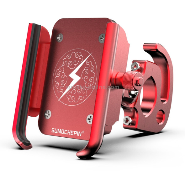 Motorcycle Aluminum Alloy Mobile Phone Bracket with Hook, Suitable for 4-6.5 inch Phones(Red)