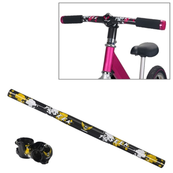 TOSEEK Carbon Fiber Children Balance Bike Handlebar, Size: 500mm (Yellow)