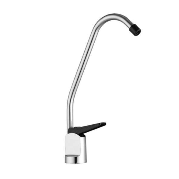 Kitchen Water Purifier Copper Single Cold Basin Gooseneck Shape Faucet(Silver)