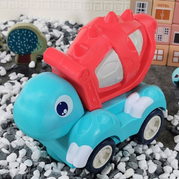 Children Electric Dinosaur Music Light Engineering Vehicle Excavation Car Toy Car(Red Mixer)