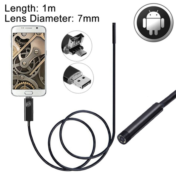 2 in 1 Micro USB & USB Endoscope Waterproof Snake Tube Inspection Camera with 6 LED for Newest OTG Android Phone, Length: 1.0m, Lens Diameter: 7mm