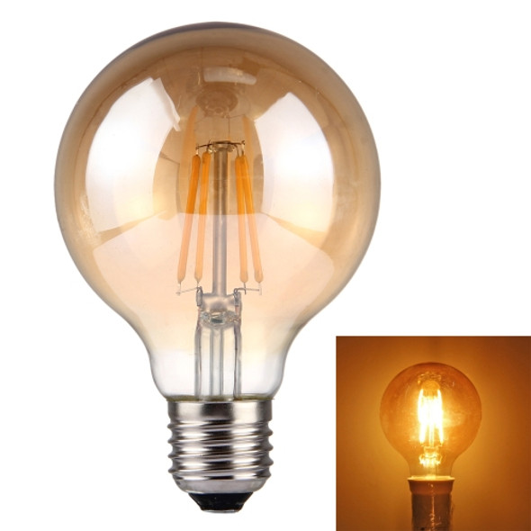 G80 E27 4W Tawny Retro Warm White LED Filament Light, 4 LEDs 380 LM 2300K Energy Saving Bulb, AC 85-265V