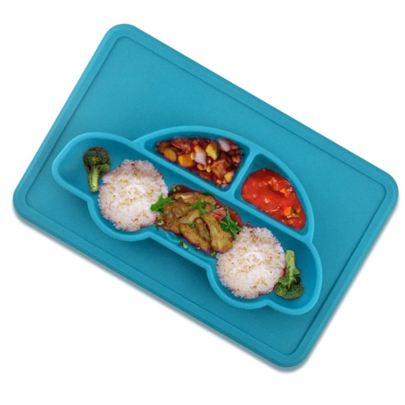 3 PCS Integrated Child Food Grade Silicone Square Car Plate(Blue)