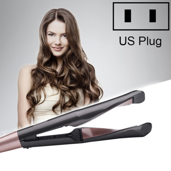 Button Shaped Hair Curler Flat Iron Head Tempered Hair Curler Ceramic Spiral Curler(US Plug)