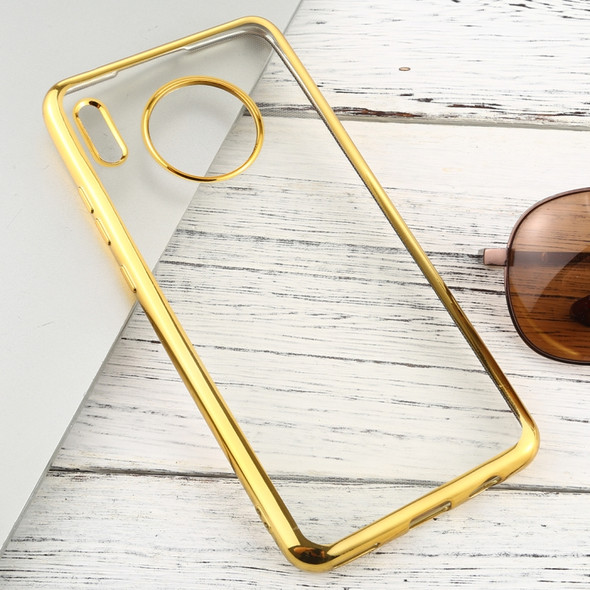 For Huawei Mate 30 Transparent TPU Anti-Drop And Waterproof Mobile Phone Protective Case(Gold)