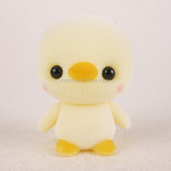 Little Cute PVC Flocking Animal Yellow Duck Dolls Creative Gift Kids Toy, Size: 4*4*5.5cm