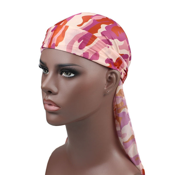 w-7 Camouflage Printing Long-tailed Pirate Hat Turban Cap