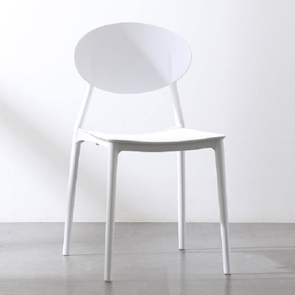 Plastic Chair Back Stool Modern Minimalist Home Dining Chair Computer Chair(White)