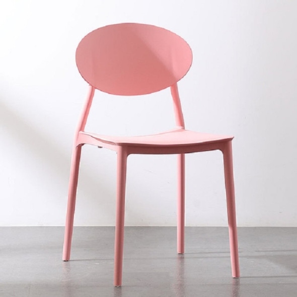 Plastic Chair Back Stool Modern Minimalist Home Dining Chair Computer Chair(Pink)