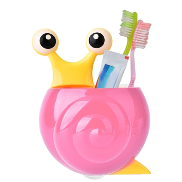 Creative Cute Snail Toothbrush Holder Powerful Bathroom Rack(Pink)