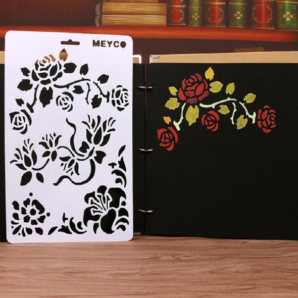 2 PCS Children Painting Theme Template Ruler Tool Hollow Drawing Board, Pattern Random Delivery