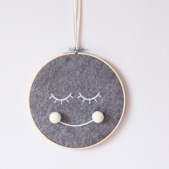 Felt Smiley Tent Pendant Wall Decoration Children Room Children Clothing Store Props, Size: Large(White Ball )