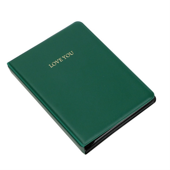 LOVEYOU Words Cover Standard Mini Photo Album Book, Specification:5 inch 32 Sheets(Green )