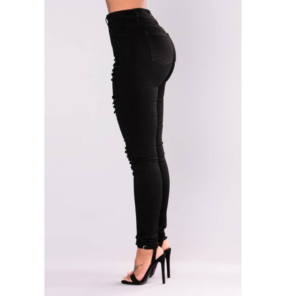 Sexy Fashion Stretch Small Pencil Pencil Pants Hips Jeans (Color:Black Size:XL)