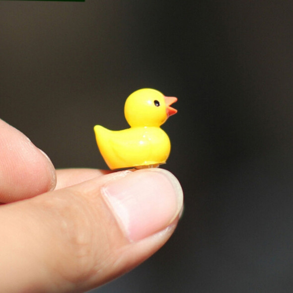 5 PCS Mini Doll House Accessories Resin Three-dimensional Small Yellow Duck Plant Decoration