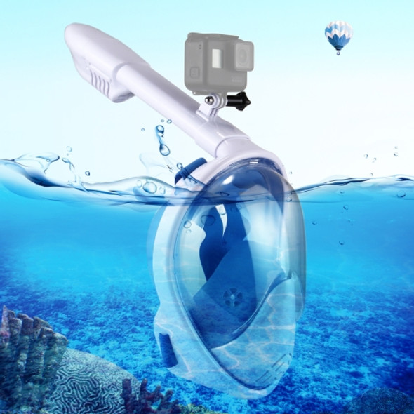 PULUZ 260mm Tube Water Sports Diving Equipment Full Dry Snorkel Mask for GoPro  NEW HERO /HERO6   /5 /5 Session /4 Session /4 /3+ /3 /2 /1, Xiaoyi and Other Action Cameras, S/M Size(Blue)