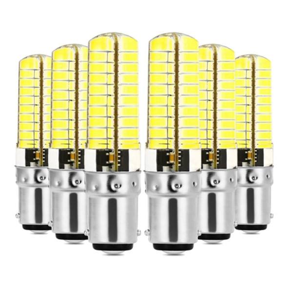 YWXLight 6PCS BA15D 5W AC 220-240V 80LEDs SMD 5730 Energy-saving LED Silicone Lamp (Cold White)