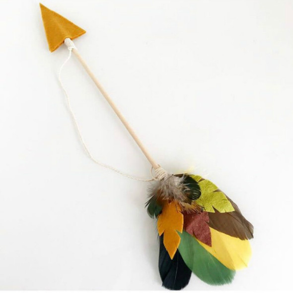 Wooden Arrow Feather Pendant Game Tent Decoration(Yellow Green)